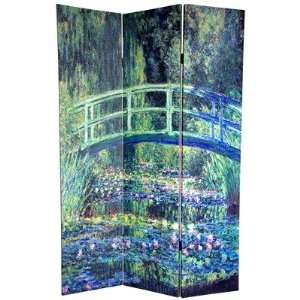   Double Sided Works of Monet Canvas Room Divider Furniture & Decor