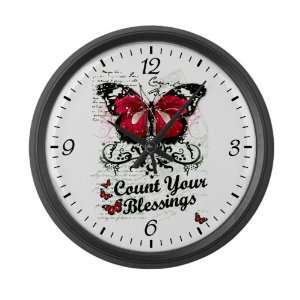    Large Wall Clock Count Your Blessings Butterfly: Everything Else