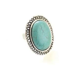   Collection Round Turquoise Stone Adjustable Ring: Everything Else