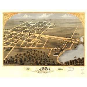   eye view of Loda, Iroquois Co., Illinois 1869. Drawn by A. Ruger