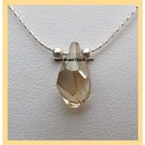   Golden Polygon Crystal 925 Silver Chain Necklace 