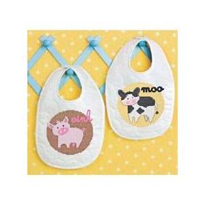 Barn Babies Bibs Stamped Cross Stitch Kit: Office Products