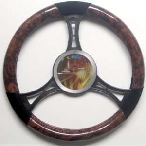  Wood & Black Non slip Steering Wheel Cover New: Automotive