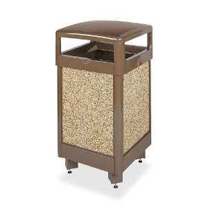 United Receptacle Litter Hinged Top Receptacle   Brown   RCPR36HT201PL 