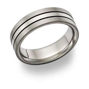  Black Titanium Wedding Band Ring: Jewelry