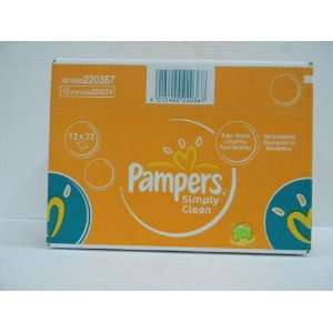 Pampers Simply Clean Baby Wipes 72 Count (Pack of 12) Total wipes=864