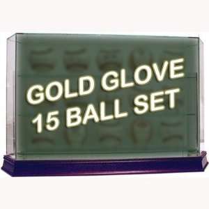 Gold Glove Award Winner: 15 Signed Gold Glove Baseballs Set with Glass 
