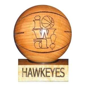    Iowa Hawkeyes Laser Engraved Wood Basketball
