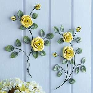    2 Yellow Roses Sculpted Metal Wall Hanging: Everything Else