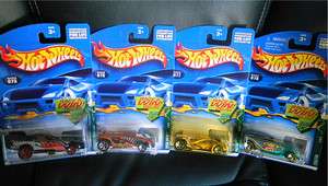   lot of 4 Hotwheels Diecast cars 2002 Cold Blooded complete series set