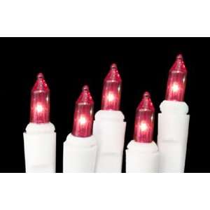  Set of 20 Battery Operated Pink Mini Christmas Lights 