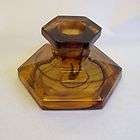 DAVIDSON amber, brown cloud glass candlestick patt. no. 283/S