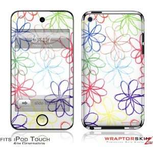  iPod Touch 4G Skin   Kearas Flowers on White by 