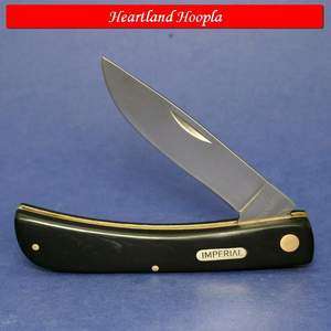 Imperial Schrade Sodbuster Knife   Black Comp. Handles  