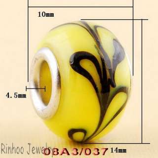 Lots 480p 24styles Lampwork Murano Glass Spacer Charms Beads Fit Snake 