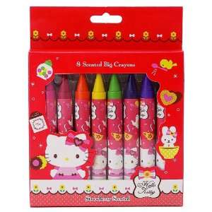  Sanrio Hello Kitty 8 Color Scented Big Crayon  Tea Time 