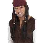 Adult Mens Captain Pirate Wig Dreadlocks Caribbean Smiffys Fancy Dress 