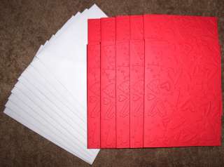   KIT 10 HEARTS EMBOSSED CARD FRONTS INCLUDES CARDS AND/ENVELOPES  