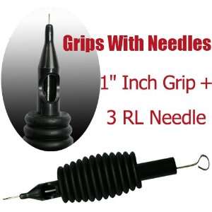  Tattoo Rubber Disposable Tubes Grips with Needles 3 Round 