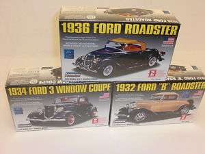 LINDBERG 32, 36 FORD ROADSTER & 34 3 WINDOW COUPE 1:32  