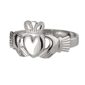   Sterling Silver Puffed Heart Ladies Extra Heavy Claddagh Ring Jewelry