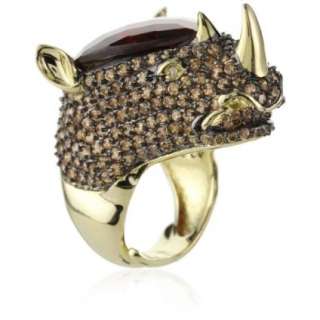 nOir Pave Royal Rhino Ring With Big Stone   designer shoes, handbags 