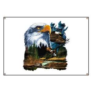  Banner US American Pride Bald Eagle Collage: Everything 