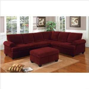   Piece Stripe Bella Sectional Sofa in Red Wine
