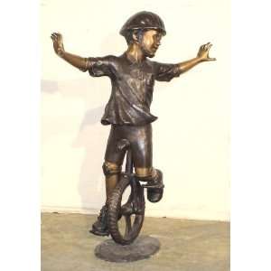   Galleries SRB10064 Boy with Unicycle Bronze