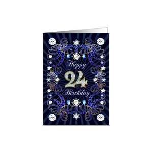  24th Birthday card, Diamonds and Jewels effect Card Toys 