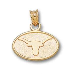   Texas Longhorns Solid 14K Gold Longhorn Oval 3/8 Pendant Sports