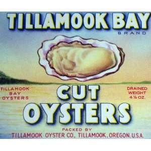  Vintage Litho! Tillamook Bay Oysters Can Label, 1930s 