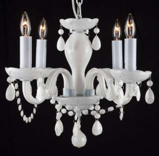 AUTHENTIC ALL SNOW WHITE CHANDELIER LIGHTING CRYSTAL  