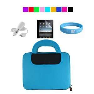  Apple iPad Black Blue Cube Case + Car Charger for iPad 