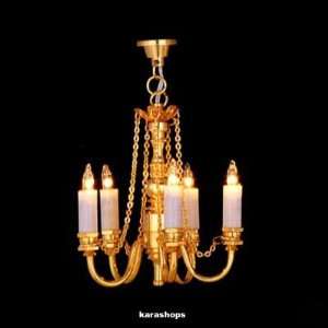  Rich 5 Up arm brass palace chandelier w/colonial Light 