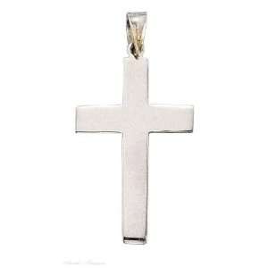   Sterling Silver Flat Simple Christian Religious Cross Pendant Jewelry