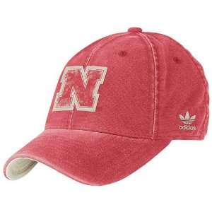   Nebraska Cornhuskers Scarlet Distressed Slope Flex Fit Favorite Hat