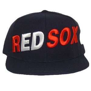  MLB BOSTON RED SOX FLAT BILL HAT CAP NAVY 7 1/8: Sports 