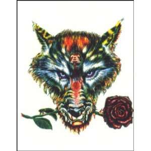  Werewolf w/ Rose Temporaray Tattoo: Toys & Games