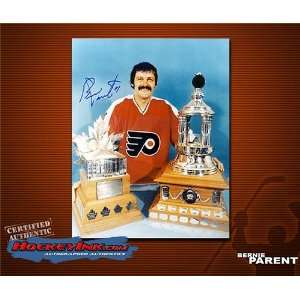  Bernie Parent Philadelphia Flyers with awards Autographed 
