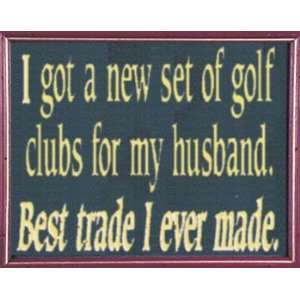  Painted Hardwood Humorous Golf Signs (Frame=Unframed 