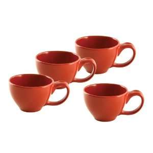  Chantal 16 Ounce Multi Use Mug, Semi Gloss Red, Set of 4 