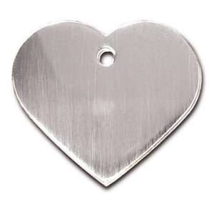  Quick Tag Large Brushed Chrome Heart Personalized Engraved 
