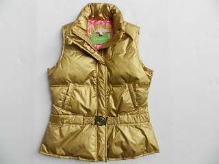 LILLY PULITZER GOLD VEST NWT SMALL S PUFFER WOMENS  