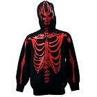 Devil Red Skeleton Full Zip Face Mask Hoodie NEW
