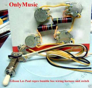 Gibson Les Paul reproduction bumble bee wiring harness  