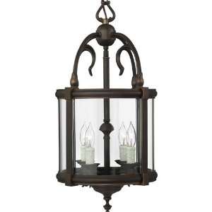   Foyer Lantern in Olde Bronze with Clear Bent glass