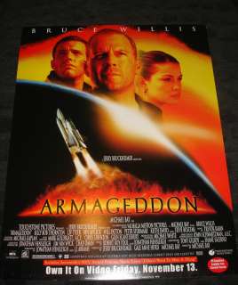 Armageddon movie poster, video release Bruce Willis  