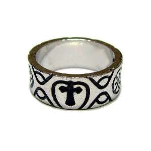  Celtic Ring with Cross and Patterns, Size 8 Jewelry