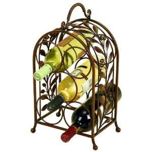  Wine Bottle Holder Rack with Olive Leaf Design: Kitchen & Dining